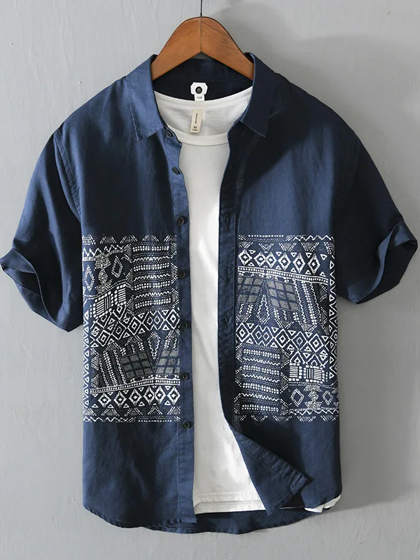Men's Cotton Linen ort Sve irt Breathable Vintage Casual Ethnic Print Artistic Summer Open Cardigan Loose Fit Youth Trend
Men's Cotton Linen ort Sve irt Breathable Vintage Casual Ethnic Print Artistic Summer Open Cardigan Loose Fit Youth Trend