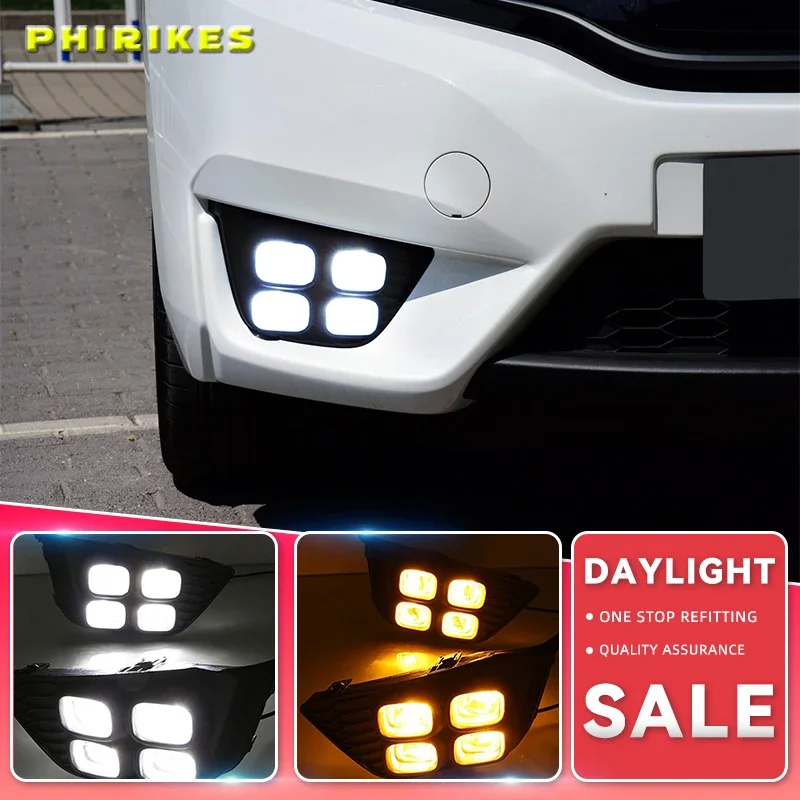 LED Daytime Running Lights for Honda Jazz fit 2014 2015 2016 LED DRL fog lamp with turn signal function car styling
LED Daytime Running Lights for Honda Jazz fit 2014 2015 2016 LED DRL fog lamp with turn signal function car styling