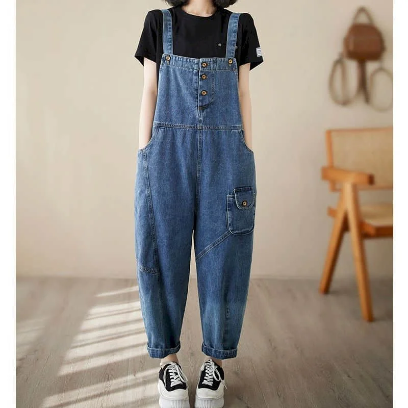 Denim Jumpsuits for Women Harem Ankle-Length Pants One Piece Outfit Women Rompes Loose Korean Fashion Casual Vintage Bodysuits
Denim Jumpsuits for Women Harem Ankle-Length Pants One Piece Outfit Women Rompes Loose Korean Fashion Casual Vintage Bodysuits