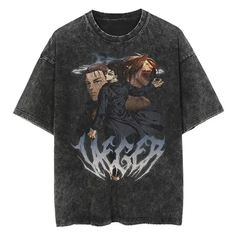 Attack on Titan Men's and Women's Washed T-Shirt Eren Yeager Summer Spring Anime Cotton Tee Retro Distressed Y2k Short Sleeve
Attack on Titan Men's and Women's Washed T-Shirt Eren Yeager Summer Spring Anime Cotton Tee Retro Distressed Y2k Short Sleeve
