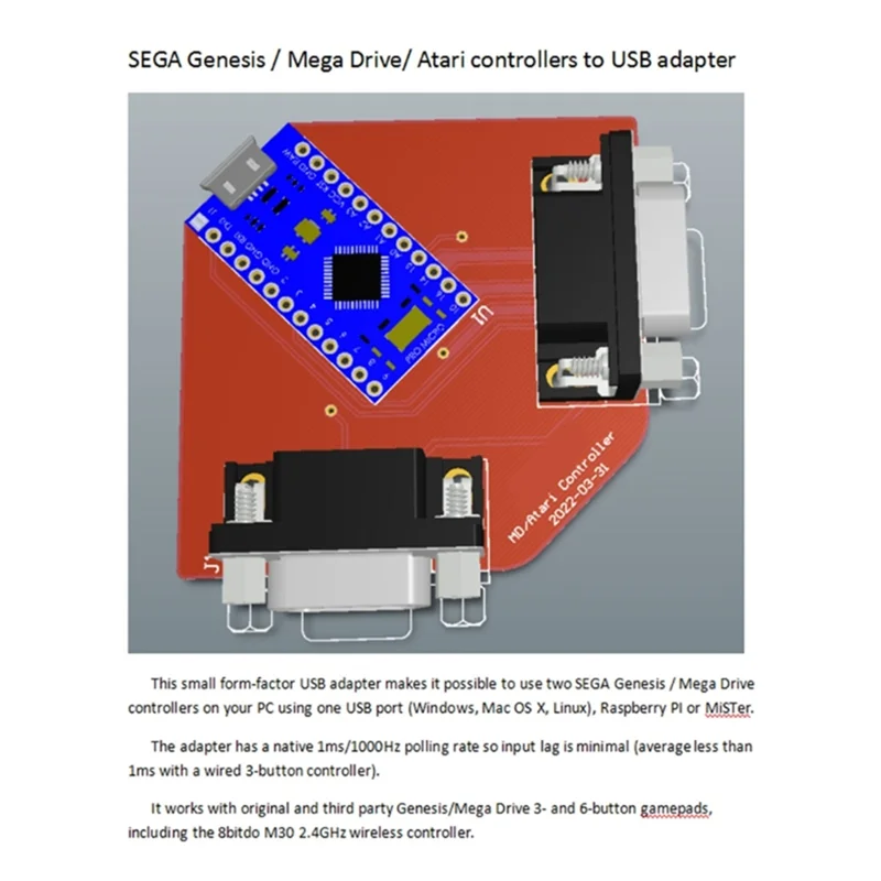 AED7-USB Conversion Adapter Handle Converters External Board For Segagenesis/MD- Controller Conversion Adaptor
AED7-USB Conversion Adapter Handle Converters External Board For Segagenesis/MD- Controller Conversion Adaptor