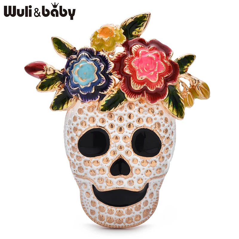 Wuli&baby Wear Flowers Skull Brooches For Women Unisex 2-color Alloy Enamel Skeleton Clothes Bags's Brooch Pins Gifts
Wuli&baby Wear Flowers Skull Brooches For Women Unisex 2-color Alloy Enamel Skeleton Clothes Bags's Brooch Pins Gifts