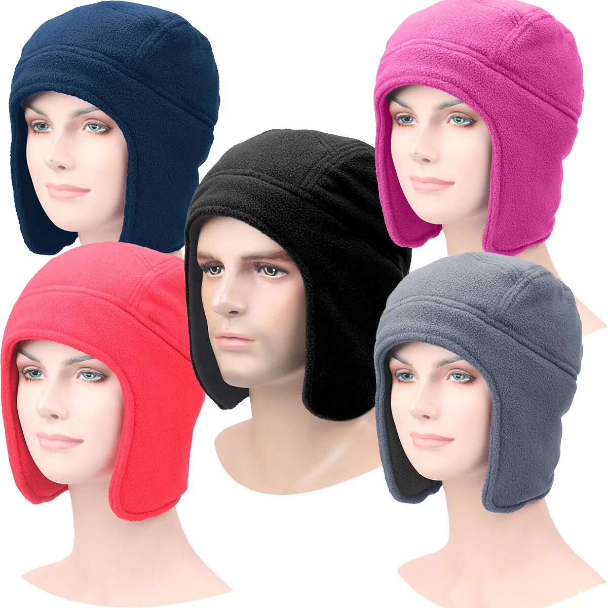 Men Women Skull Cap with Ear Flaps Winter Windproof Soft Warm Fleece Beanie Hats
Men Women Skull Cap with Ear Flaps Winter Windproof Soft Warm Fleece Beanie Hats