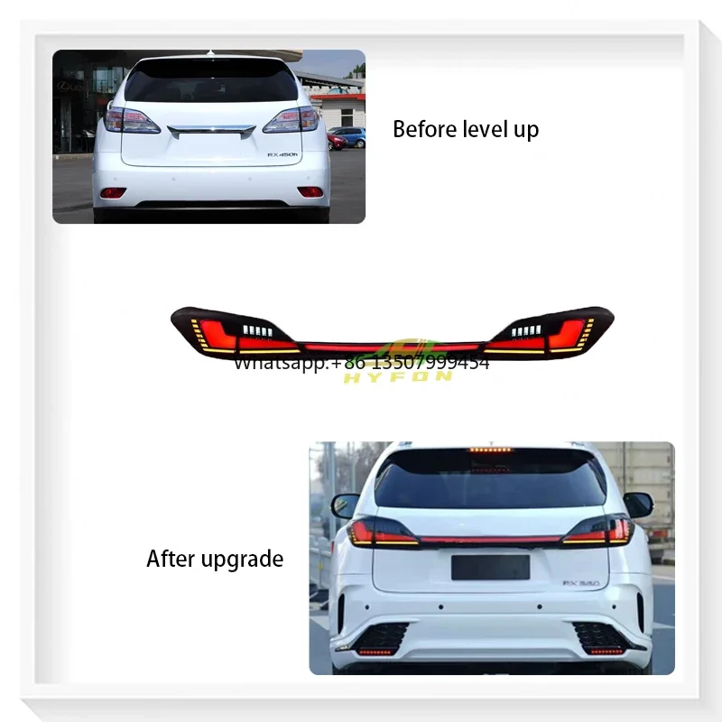 For RX 2009-2015 Rx330 Rx350 Upgrade Full LED Through Tail Lights LED Reverse Lights Running Turn Signal Plug & Play