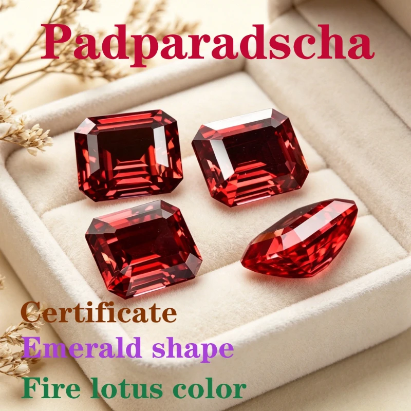 Artificial Sapphire Padparadscha Fire Lotus Color Emerald Shape Certificate Selectable
Artificial Sapphire Padparadscha Fire Lotus Color Emerald Shape Certificate Selectable