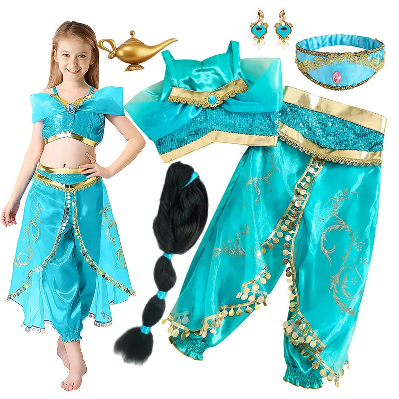 Two Pieces Set Princess Aladdin Costume Top+Pants Arabian Jasmine Cosplay Birthday Middle East Ancient Clothing Purim Dress up
Two Pieces Set Princess Aladdin Costume Top+Pants Arabian Jasmine Cosplay Birthday Middle East Ancient Clothing Purim Dress up