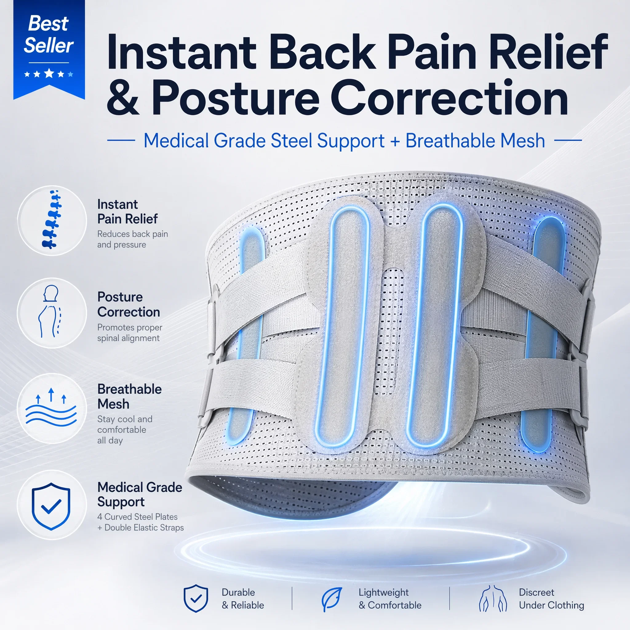 Back Brace Support Belt-Lumbar for Back Pain,Sciatica,Scoliosis,Herniated Disc Adjustable Straps-Lower with 3 Pads for Men&Women
Back Brace Support Belt-Lumbar for Back Pain,Sciatica,Scoliosis,Herniated Disc Adjustable Straps-Lower with 3 Pads for Men&Women