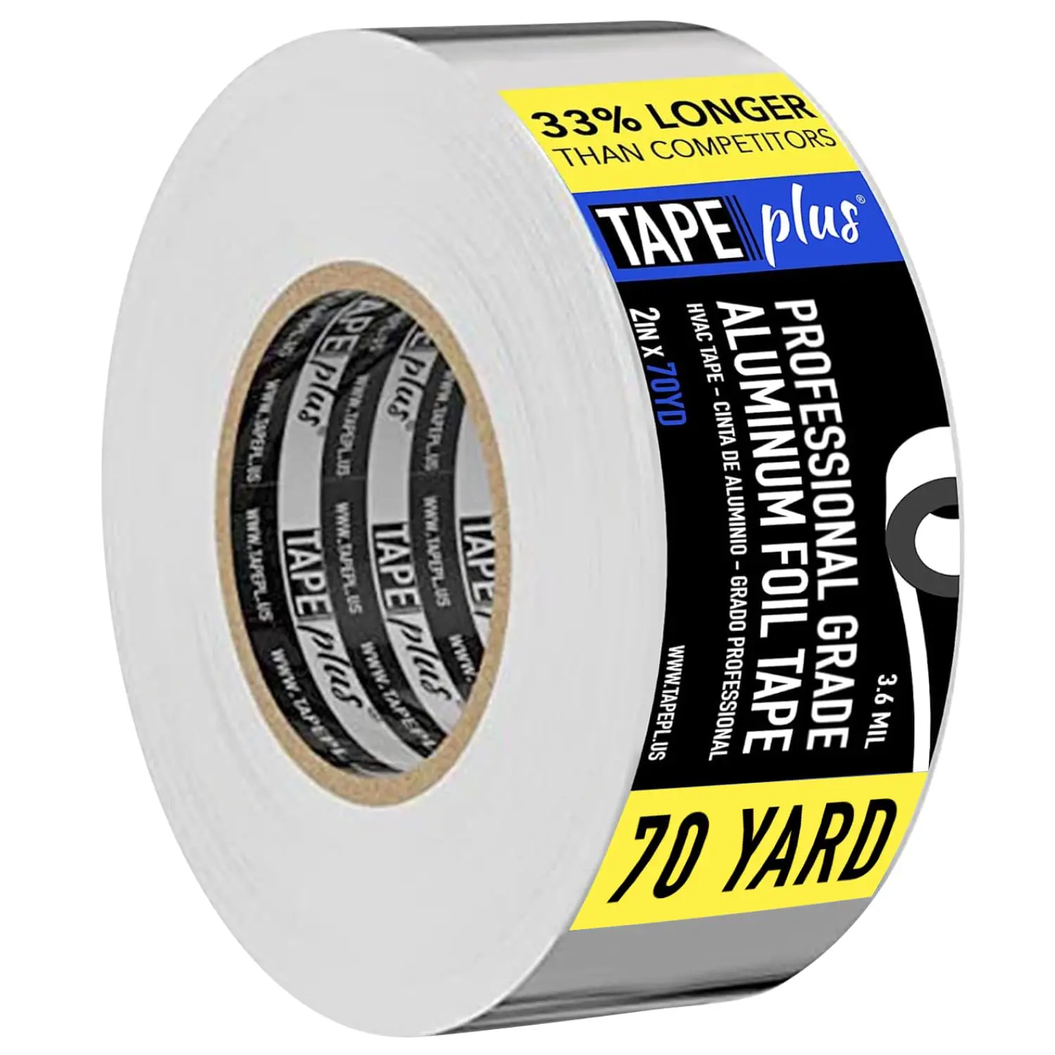 Aluminum Foil Tape for HVAC Ductwork Sealing, Heat Resistant to 250°F, 2 in x 70 yd, Silver
Aluminum Foil Tape for HVAC Ductwork Sealing, Heat Resistant to 250°F, 2 in x 70 yd, Silver