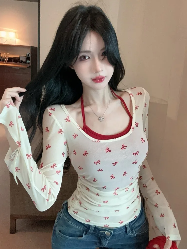 Country Style Women's Long Sleeve T-Shirt Neck Hanging Micro Flared Knot Print Slim Fit Shoulder Exposure Top
Country Style Women's Long Sleeve T-Shirt Neck Hanging Micro Flared Knot Print Slim Fit Shoulder Exposure Top
