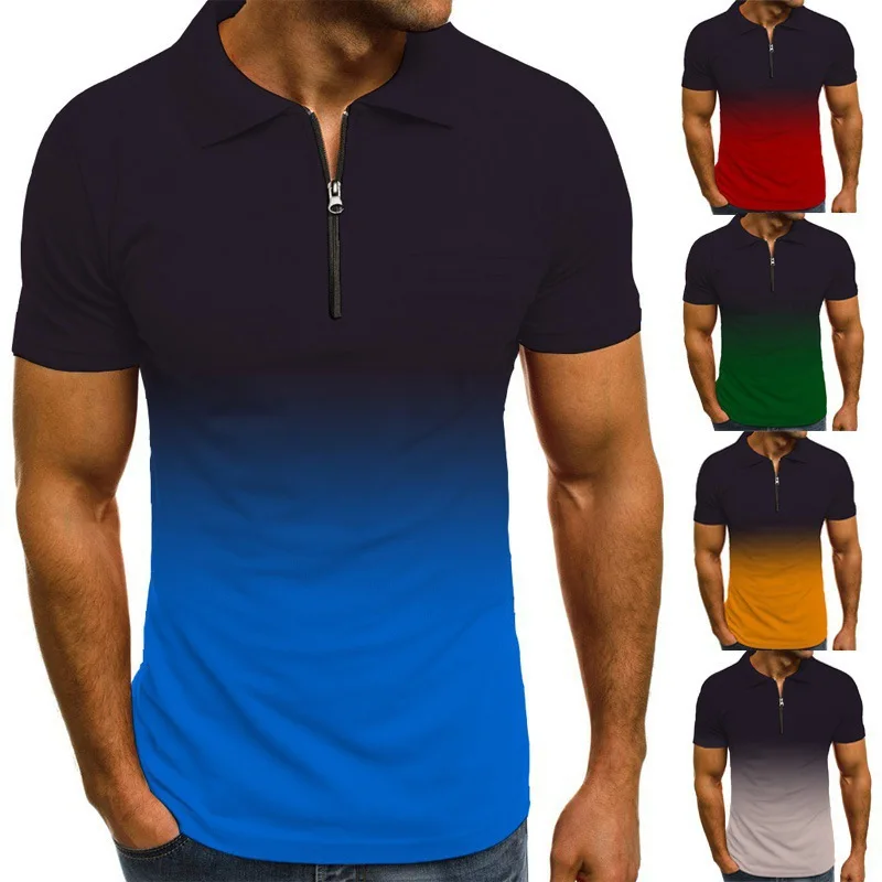 2023 Summer New 3D Print Men's Casual Retro Zipper Short Sleeve Lapel Polo Shirt Simple Gradual Color Change Basic Men Top
2023 Summer New 3D Print Men's Casual Retro Zipper Short Sleeve Lapel Polo Shirt Simple Gradual Color Change Basic Men Top