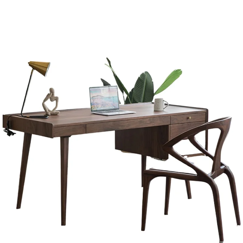 Black walnut desk Modern simple solid wood desk All solid wood North American black walnut computer table furniture
Black walnut desk Modern simple solid wood desk All solid wood North American black walnut computer table furniture