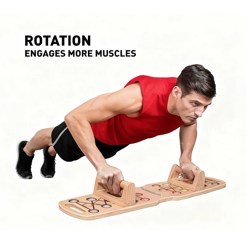 Wooden Multi-functional Foldable Push-up Stand Is Suitable for Fitness Strength Training.
Wooden Multi-functional Foldable Push-up Stand Is Suitable for Fitness Strength Training.