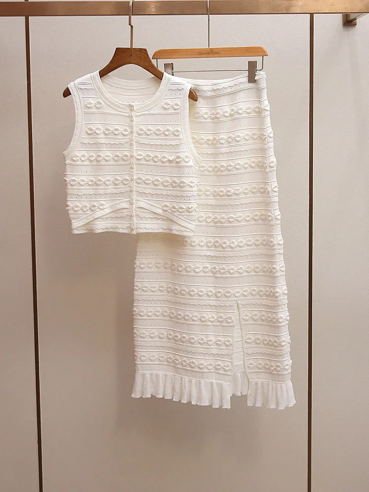 Withered Nail Bead Vest A-line Skirt Knitted Set T-shirt Woman Clothes Female Clothing Skirt Woman Clothing Faldas Skirts
Withered Nail Bead Vest A-line Skirt Knitted Set T-shirt Woman Clothes Female Clothing Skirt Woman Clothing Faldas Skirts