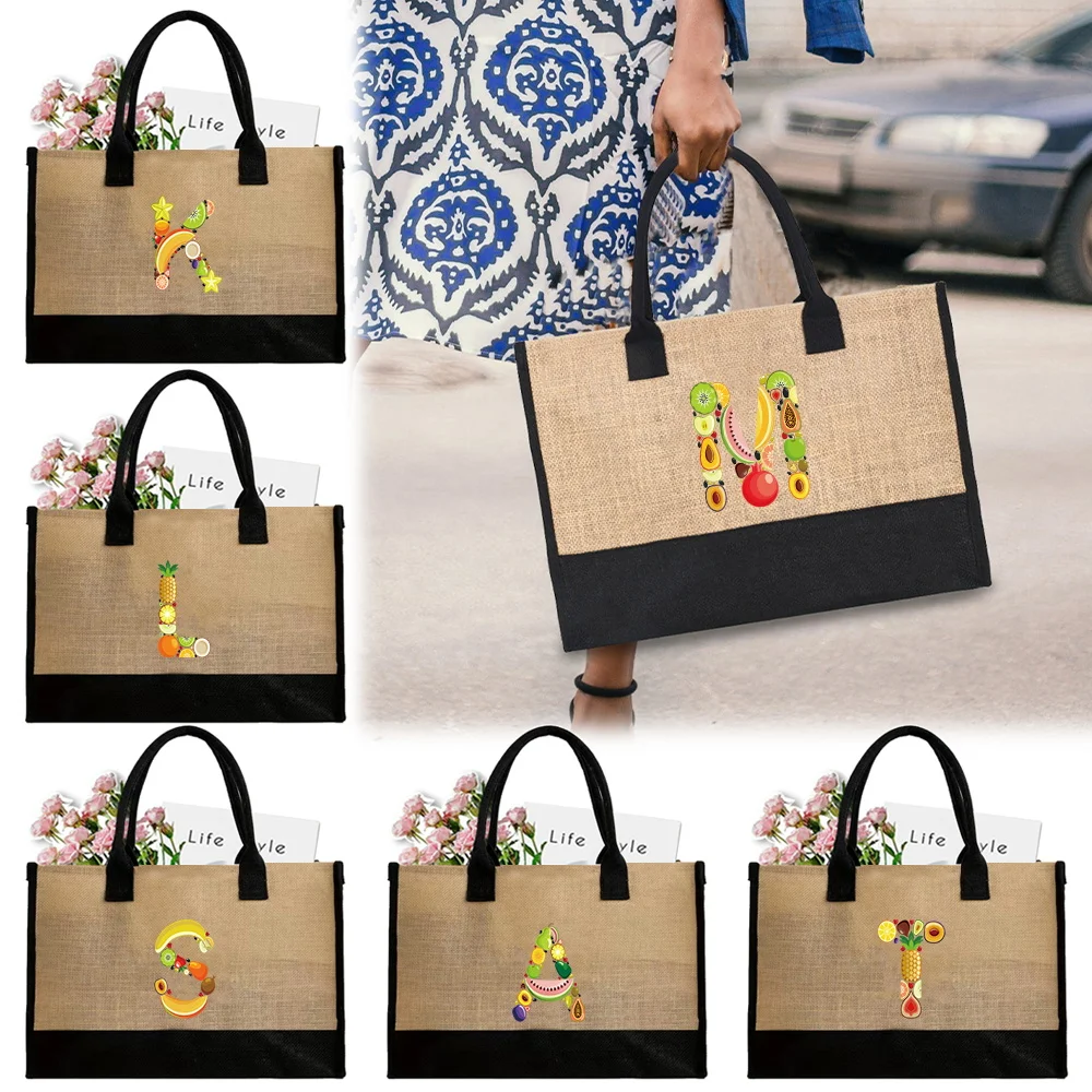 Simple Handle Shopping Bag Linen Ribbon Large Capacity Gift Shopping Bag Fruit Pattern Series Daily Outing Commuting Bag
Simple Handle Shopping Bag Linen Ribbon Large Capacity Gift Shopping Bag Fruit Pattern Series Daily Outing Commuting Bag