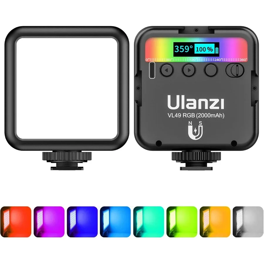 ULANZI VL49 RGB Video Lights LED Camera Light 360 Full Color Portable Photography Lighting w 3 Cold Shoe 2000mAh Rechargeable C
ULANZI VL49 RGB Video Lights LED Camera Light 360 Full Color Portable Photography Lighting w 3 Cold Shoe 2000mAh Rechargeable C