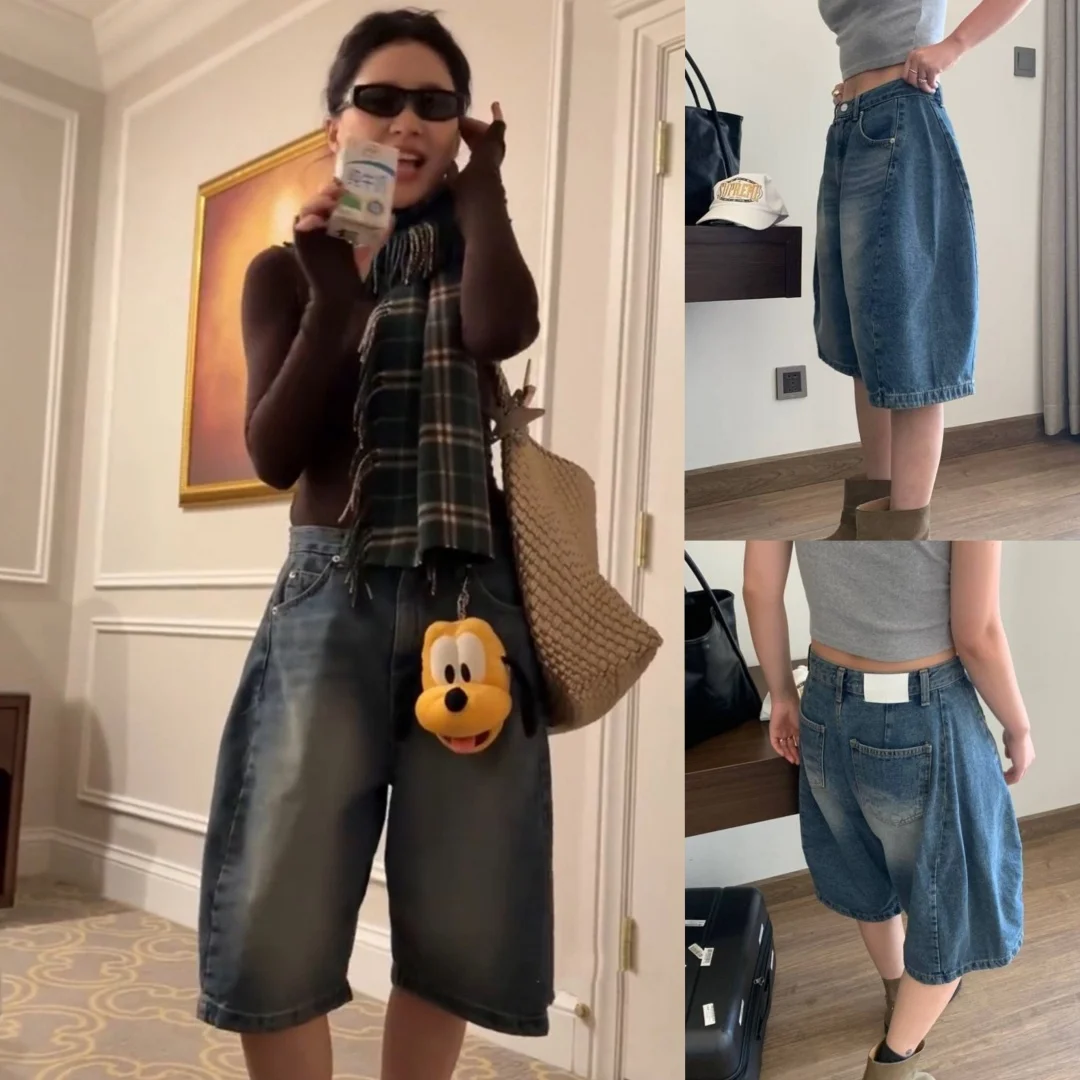 Fashionable Loose Wide Leg Retro Washed out Jeans Mid-Length High Waist Cotton Pants Spring Summer Ladies Loose Fit Jeans
Fashionable Loose Wide Leg Retro Washed out Jeans Mid-Length High Waist Cotton Pants Spring Summer Ladies Loose Fit Jeans