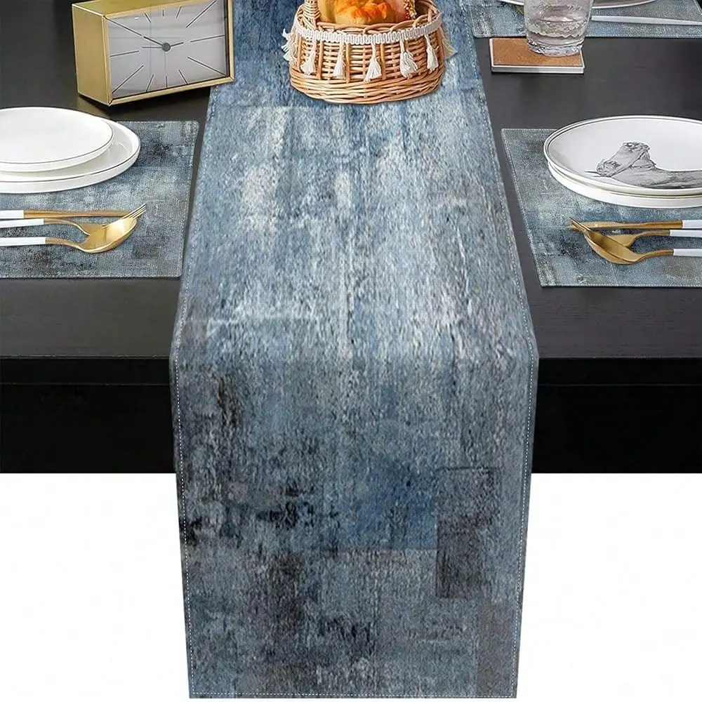 Table Runner And Placemats Set Of 6, Abstract Blue Grey Gray Vintage Painting Art Dining Decor For Daily Use1 Table Runner 72 I
Table Runner And Placemats Set Of 6, Abstract Blue Grey Gray Vintage Painting Art Dining Decor For Daily Use1 Table Runner 72 I