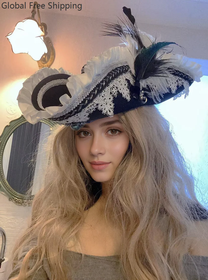 Новинка 2024 года, пиратская шляпа в стиле ретро, готическая графиня, жемчужная шляпа-треуголка, вечерние костюмы на Хэллоуин, косплей, шляпа с пиратскими перьями, аксессуары для костюмов, реквизит
Новинка 2024 года, пиратская шляпа в стиле ретро, готическая графиня, жемчужная шляпа-треуголка, вечерние костюмы на Хэллоуин, косплей, шляпа с пиратскими перьями, аксессуары для костюмов, реквизит