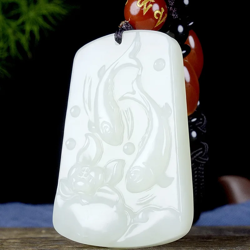 Fine Jewelry Natural Hetian Nephrite Jade Carp Roaming Lotus Jade Pendant
Fine Jewelry Natural Hetian Nephrite Jade Carp Roaming Lotus Jade Pendant