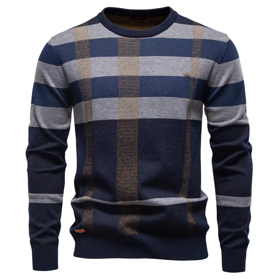 European New Fashion Autumn Winter Men's O-neck Long Sleeve Casual Trendy Color-coded Plaid Loose Knitted Sweaters Male Pullover
European New Fashion Autumn Winter Men's O-neck Long Sleeve Casual Trendy Color-coded Plaid Loose Knitted Sweaters Male Pullover