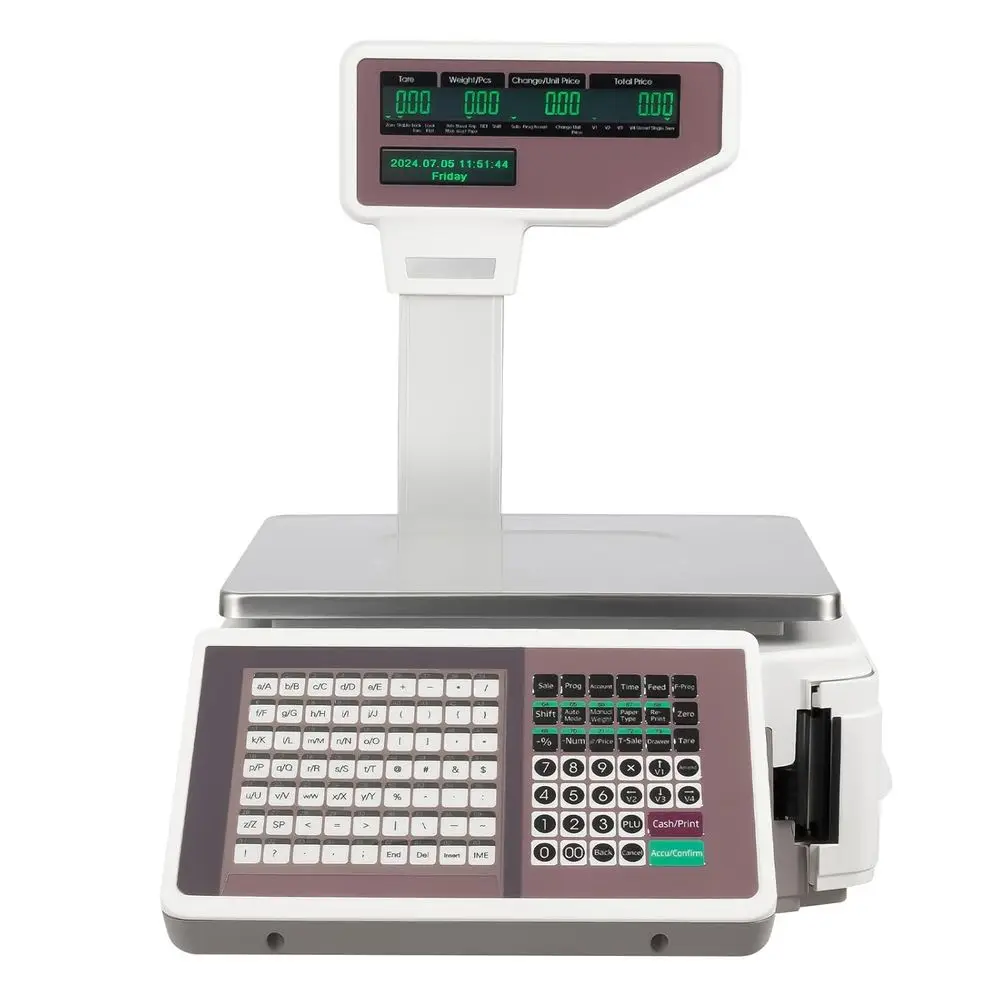 Electronic Price Computing Scale 66 LB Digital Deli Meat Food Computing Retail Price Scale, Label Printing Scale with TD Printer
Electronic Price Computing Scale 66 LB Digital Deli Meat Food Computing Retail Price Scale, Label Printing Scale with TD Printer