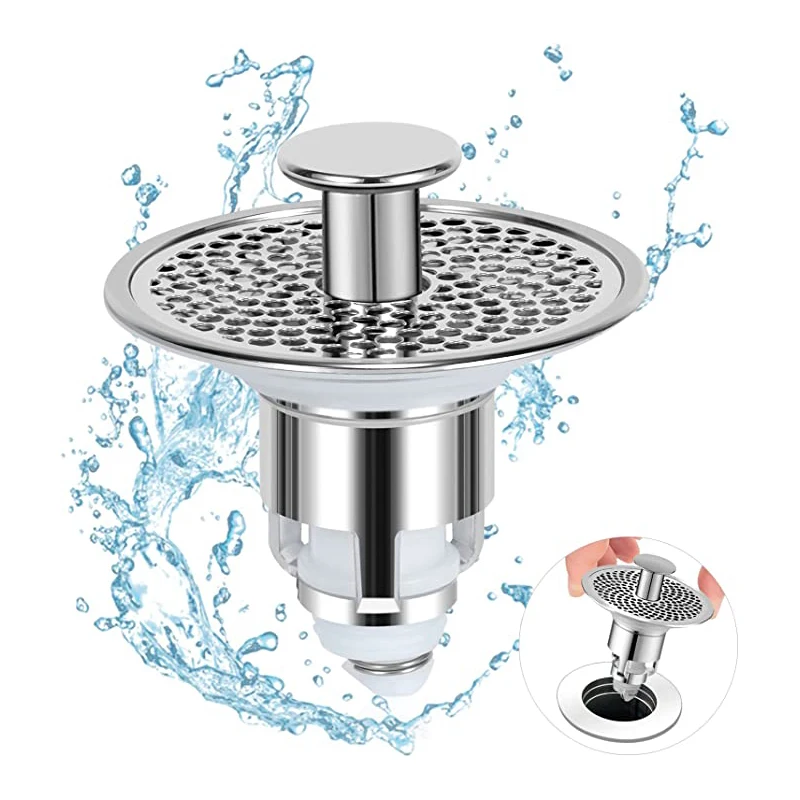 Bathroom Sink Stopper Anti Clog Pop Up Drain Stopper Vanity Vessel Sink with Strainer Basket Hair Catcher Launcher Spring Core
Bathroom Sink Stopper Anti Clog Pop Up Drain Stopper Vanity Vessel Sink with Strainer Basket Hair Catcher Launcher Spring Core