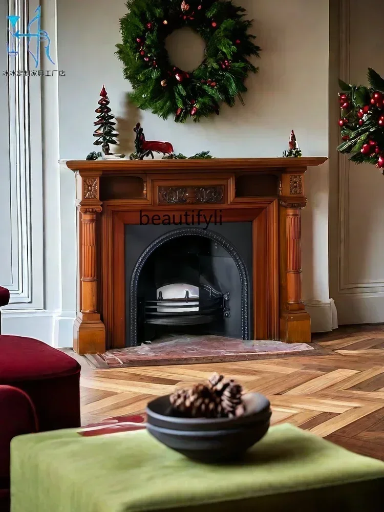 French retro fireplace cabinet American carved rack medieval living room porch cabinet Nordic decorative locker 
French retro fireplace cabinet American carved rack medieval living room porch cabinet Nordic decorative locker