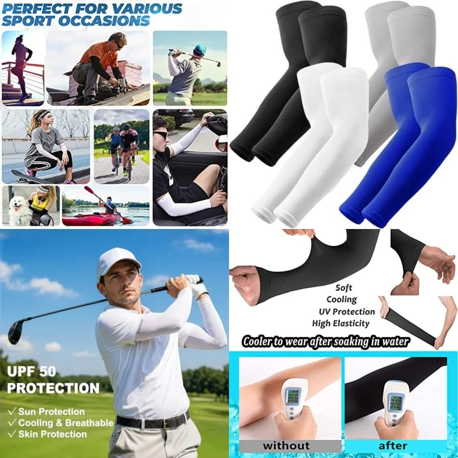4 Pairs Arm Sleeves, Cooling UV Sun Protection Sports Compression Sleeves for Men Women, Golf Basketball Arm Sleeves, 1 Pair Black, 1 Pair White, 1 Pair Gray, 1 Pair Blue
4 Pairs Arm Sleeves, Cooling UV Sun Protection Sports Compression Sleeves for Men Women, Golf Basketball Arm Sleeves, 1 Pair Black, 1 Pair White, 1 Pair Gray, 1 Pair Blue