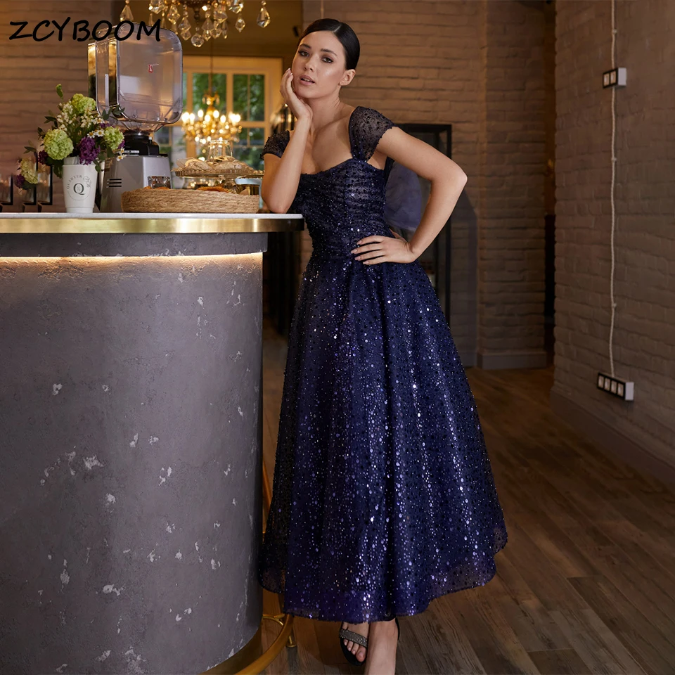 Elegant Navy Blue Off The Shoulder A-Line Evening Dresses 2024 Sparkly Sequined Beading Ankle Length Party Prom Gowns For Women
Elegant Navy Blue Off The Shoulder A-Line Evening Dresses 2024 Sparkly Sequined Beading Ankle Length Party Prom Gowns For Women