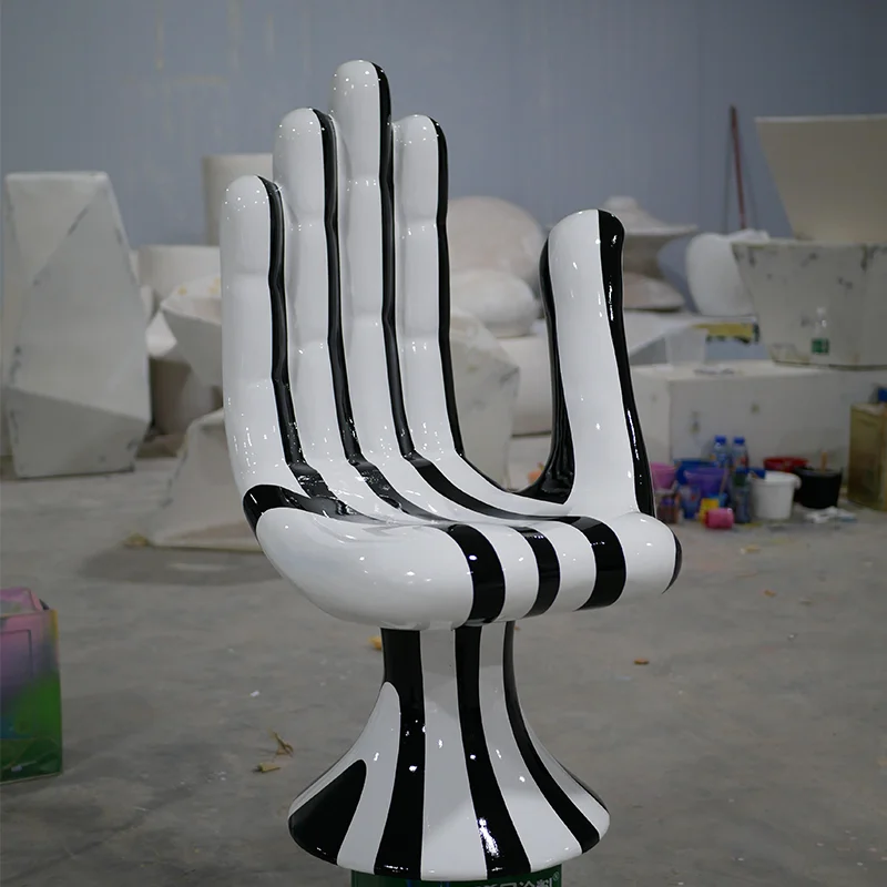 Outdoor fiberglass palm chair black and white seat decoration square park sales office landscape
Outdoor fiberglass palm chair black and white seat decoration square park sales office landscape