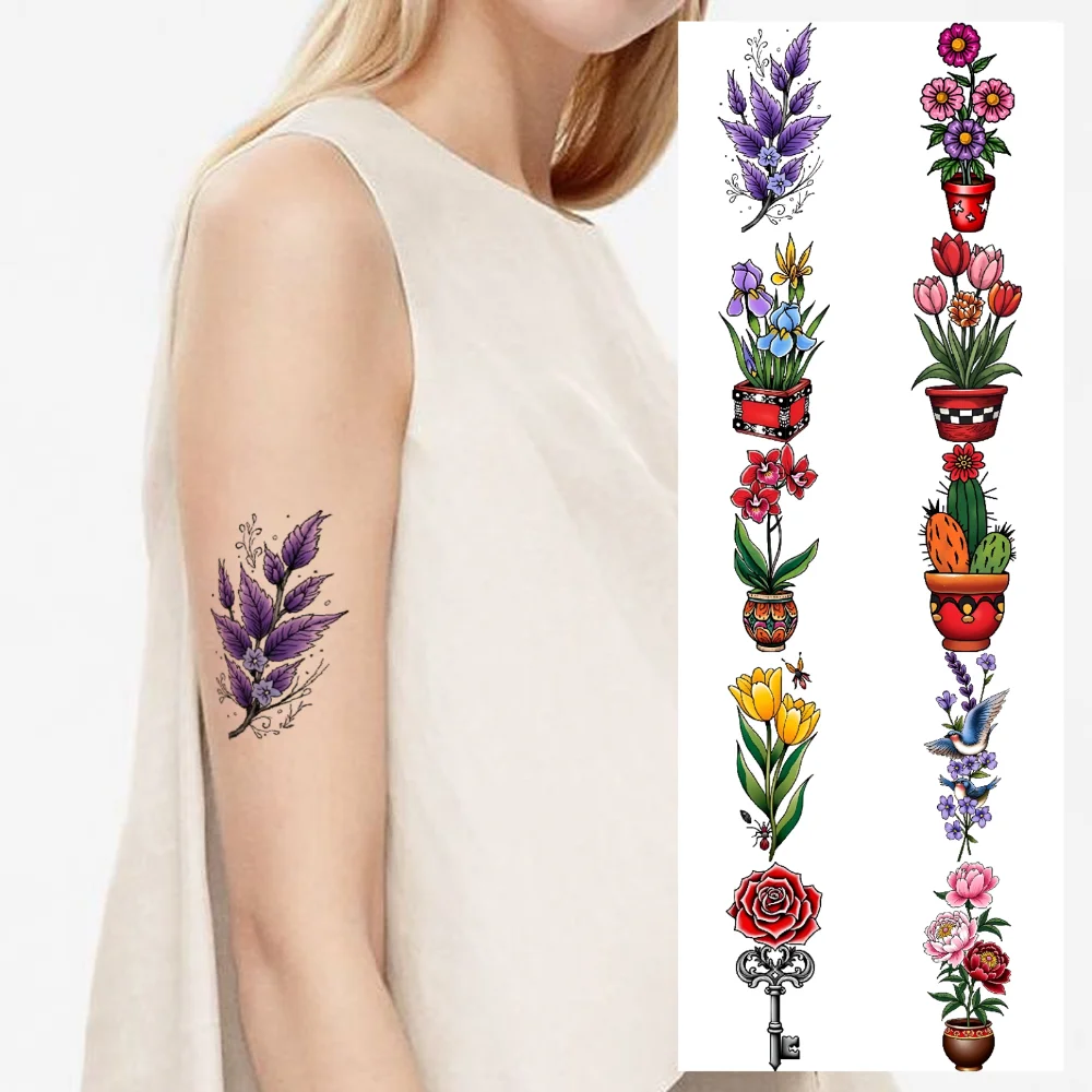 28pcs Temporary Tattoo Key With Rose Waterproof Long-lasting Body Stickers Bird And Lavender Rose Bouquet For Men Adults
28pcs Temporary Tattoo Key With Rose Waterproof Long-lasting Body Stickers Bird And Lavender Rose Bouquet For Men Adults