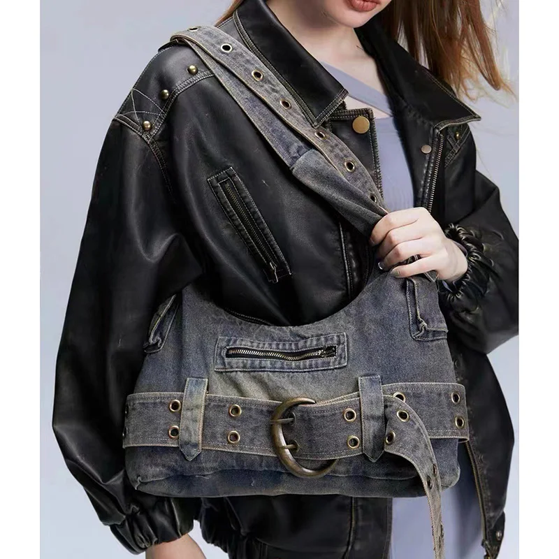 Lady High Quality Versatile Denim Handbag Women Niche Design Large Capacity Shoulder Bags Girls Chic Vintage Crossbody Bags
Lady High Quality Versatile Denim Handbag Women Niche Design Large Capacity Shoulder Bags Girls Chic Vintage Crossbody Bags