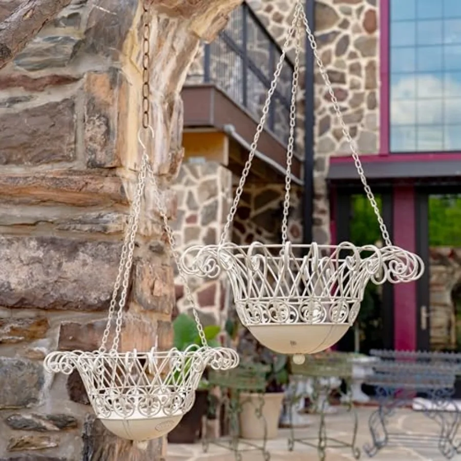 Набор из 2 декоративных металлических подвесных корзин для растений (для дома и улицы), 20x20 дюймов (большие) и 16x16 дюймов (малые), античный белый цвет, прочные, размер M
Набор из 2 декоративных металлических подвесных корзин для растений (для дома и улицы), 20x20 дюймов (большие) и 16x16 дюймов (малые), античный белый цвет, прочные, размер M
