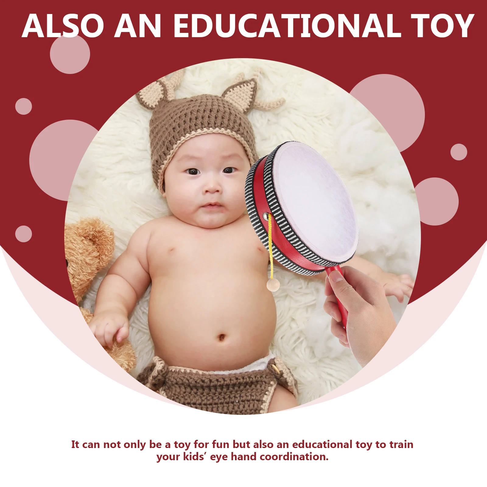 Wave Drum Instrument Early Learning Educational for Kids Tambourine Handheld Drums Wood Toys Affordable -drum
Wave Drum Instrument Early Learning Educational for Kids Tambourine Handheld Drums Wood Toys Affordable -drum