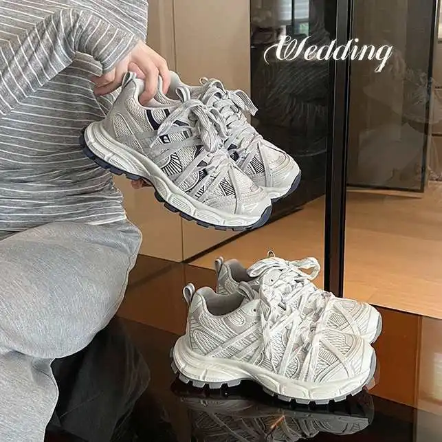Grey Navy Chunky Hiking Sneakers For Women Breathable Mesh And Synthetic Upper Lace Up Design Round Toe Non Slip Thick Sole Casu
Grey Navy Chunky Hiking Sneakers For Women Breathable Mesh And Synthetic Upper Lace Up Design Round Toe Non Slip Thick Sole Casu