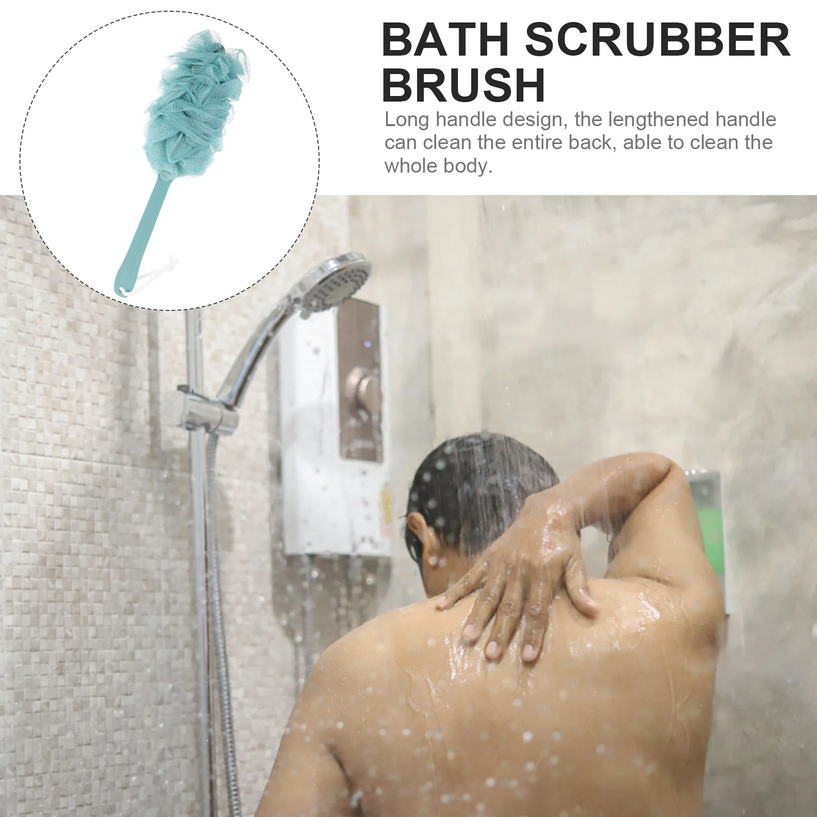 Long Handle Bath Scrubber Brush Dense Mesh Body Sponge Lightweight Durable Shower Brush For Back Cleaning With Hanging Loop
Long Handle Bath Scrubber Brush Dense Mesh Body Sponge Lightweight Durable Shower Brush For Back Cleaning With Hanging Loop