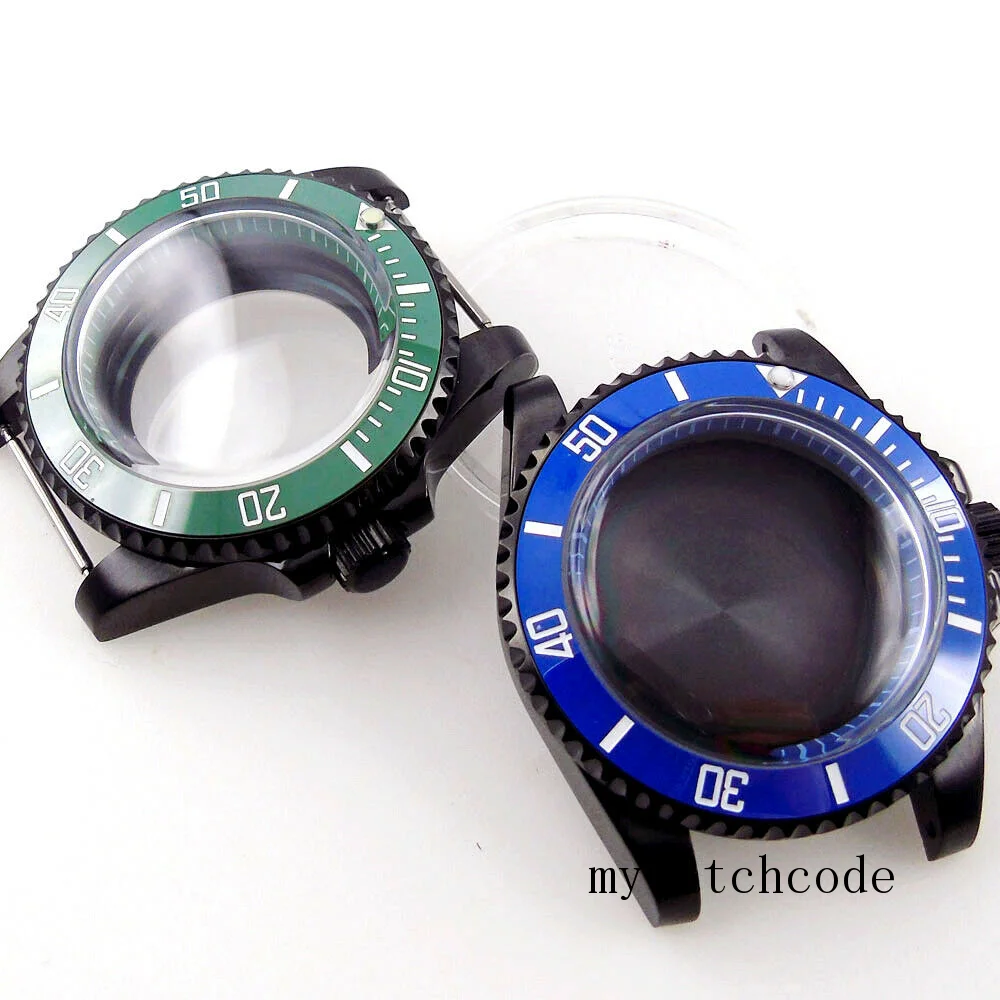Black PVD 40MM Watch Case Sapphire Glass Blue/Green Insert Solid/Glass Back Fit NH35 NH36 ETA 2824 PT5000 Automatic Movement
Black PVD 40MM Watch Case Sapphire Glass Blue/Green Insert Solid/Glass Back Fit NH35 NH36 ETA 2824 PT5000 Automatic Movement