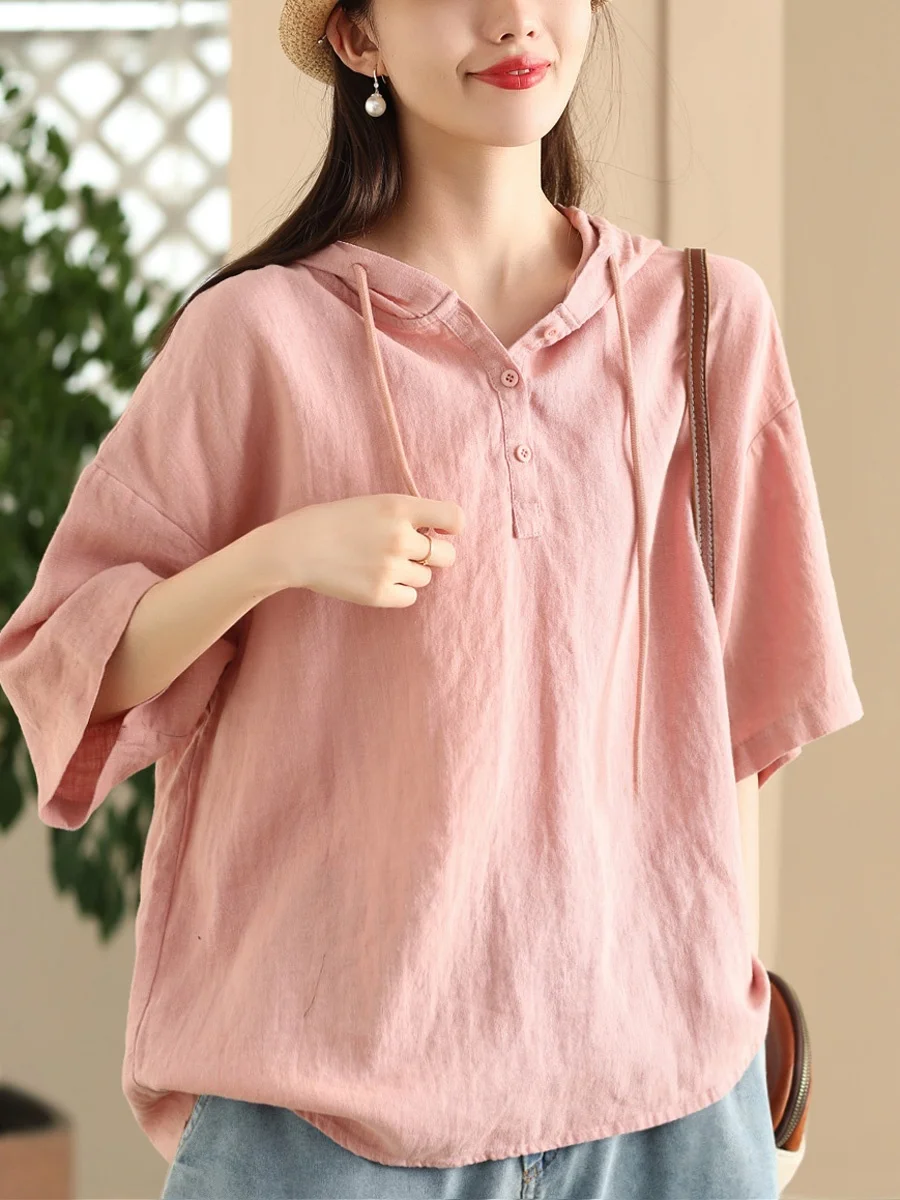 Retro Wa Haax Casual irt Women Loose Hooded Sweatirt mid Sve Pure Color Top Comfortable Breathable Commute Sle
Retro Wa Haax Casual irt Women Loose Hooded Sweatirt mid Sve Pure Color Top Comfortable Breathable Commute Sle