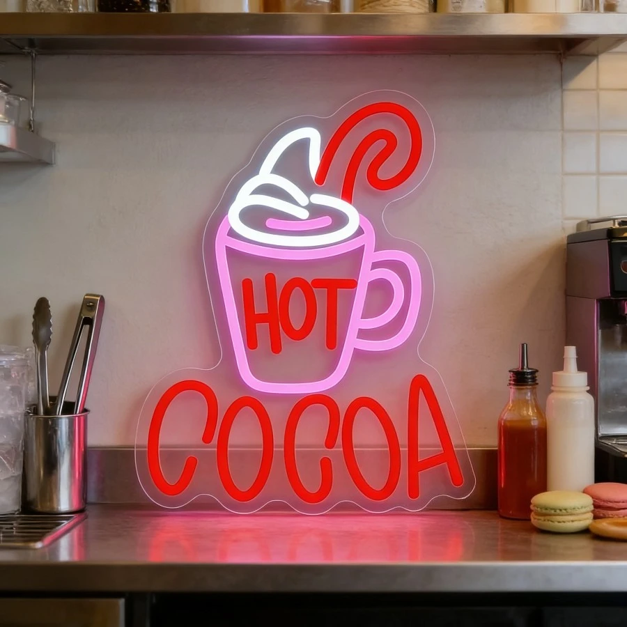Hot Cocoa Neon Sign LED Wall Art Winter Warm Milk Coffee Bar Sign USB Powered Food Decoration for Cafe Home Kitchen Gift
Hot Cocoa Neon Sign LED Wall Art Winter Warm Milk Coffee Bar Sign USB Powered Food Decoration for Cafe Home Kitchen Gift