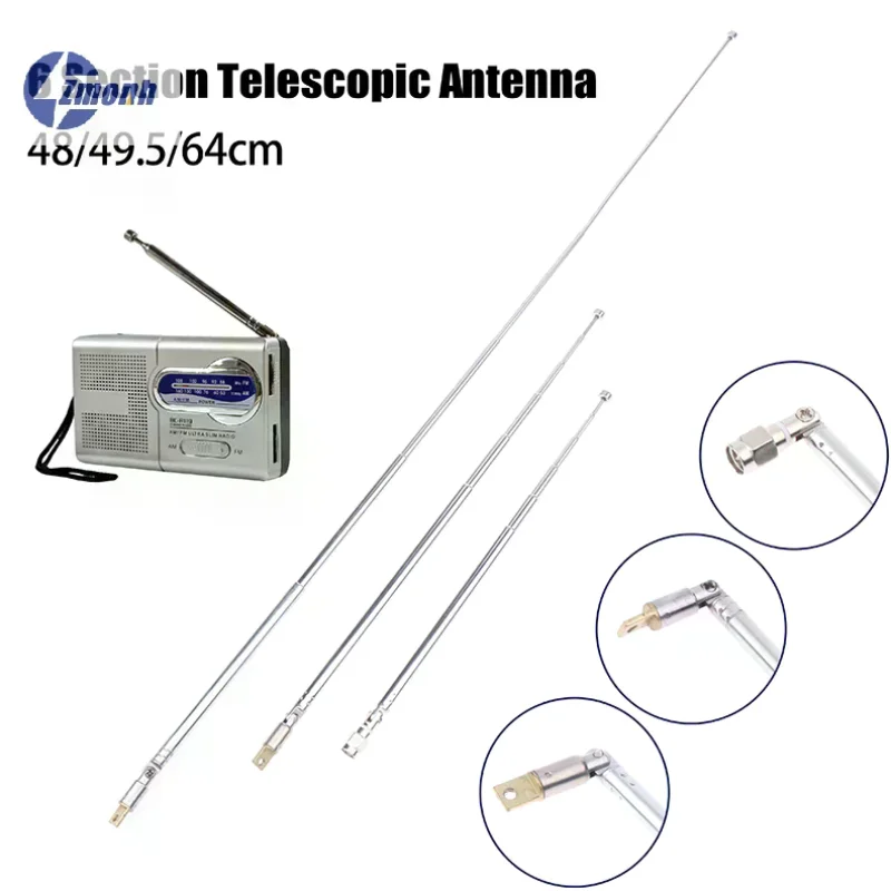 Portable 48/64cm 6 Sections Metal Full-Channel Am Fm Radio Telescopic Antenna 360 Degree Rotating Aerial Home Stereo Receiver
Portable 48/64cm 6 Sections Metal Full-Channel Am Fm Radio Telescopic Antenna 360 Degree Rotating Aerial Home Stereo Receiver