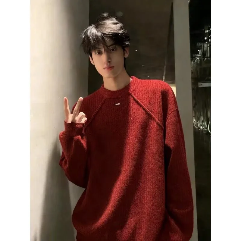 Красный круглый трикотажный джемпер для мужчин: теплый базовый слой, высококачественный зимний повседневный топ из полиэфирного волокна с длинным рукавом
Красный круглый трикотажный джемпер для мужчин: теплый базовый слой, высококачественный зимний повседневный топ из полиэфирного волокна с длинным рукавом