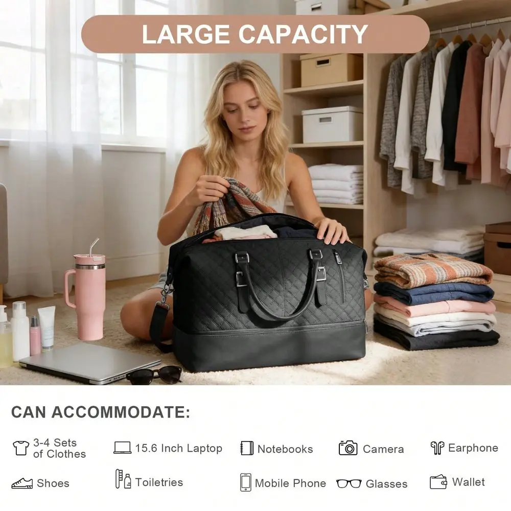 Large Capacity Gym Bag Unisex, Suitable For Sports Fitness, Weekend Travel, With Waterproof Shoe Compartment And Wet Clothes Se
Large Capacity Gym Bag Unisex, Suitable For Sports Fitness, Weekend Travel, With Waterproof Shoe Compartment And Wet Clothes Se