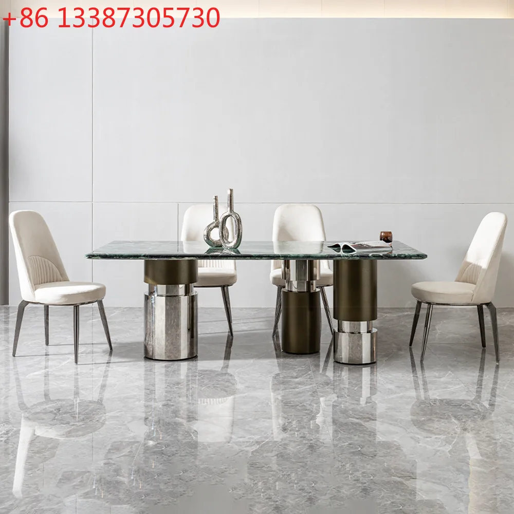 Modern light luxury marble dining table luxury table high-end stainless steel
Modern light luxury marble dining table luxury table high-end stainless steel