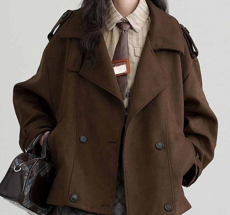 2025 Winter New Coffee Colored Cardigan Jacket Women's Standing Collar Short Workwear Windbreaker
2025 Winter New Coffee Colored Cardigan Jacket Women's Standing Collar Short Workwear Windbreaker