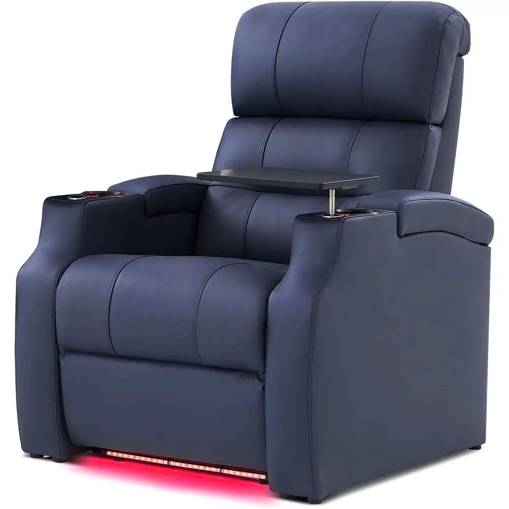 Premium Leather Power Recliner with Zero Gravity, USB & Ambient Lighting Gaming Sectional Sofa (Row of 1, Blue)
Premium Leather Power Recliner with Zero Gravity, USB & Ambient Lighting Gaming Sectional Sofa (Row of 1, Blue)