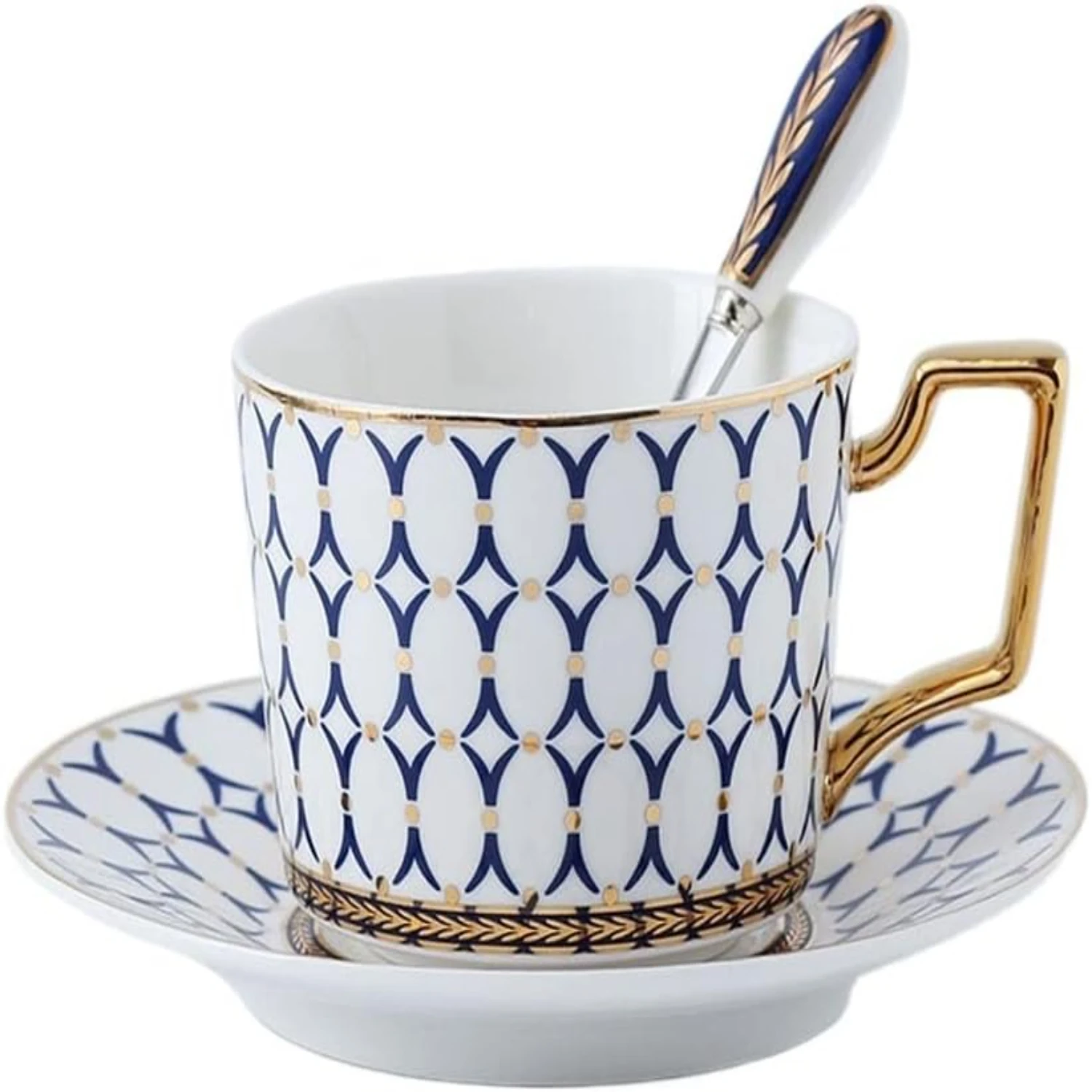 Luxurious and elegant coffee mug set with spoon and saucer - Beautiful tea cup featuring exquisite gold trim - Crafted handle ce
Luxurious and elegant coffee mug set with spoon and saucer - Beautiful tea cup featuring exquisite gold trim - Crafted handle ce
