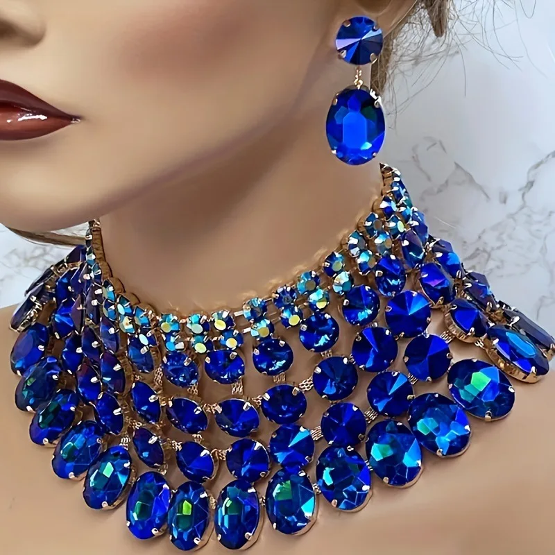 Multi-layer Light Luxury Jewelry Rhinestones Inlaid Women's Necklace Earrings Set Banquet Evening Dinner Party Dress Gift
Multi-layer Light Luxury Jewelry Rhinestones Inlaid Women's Necklace Earrings Set Banquet Evening Dinner Party Dress Gift