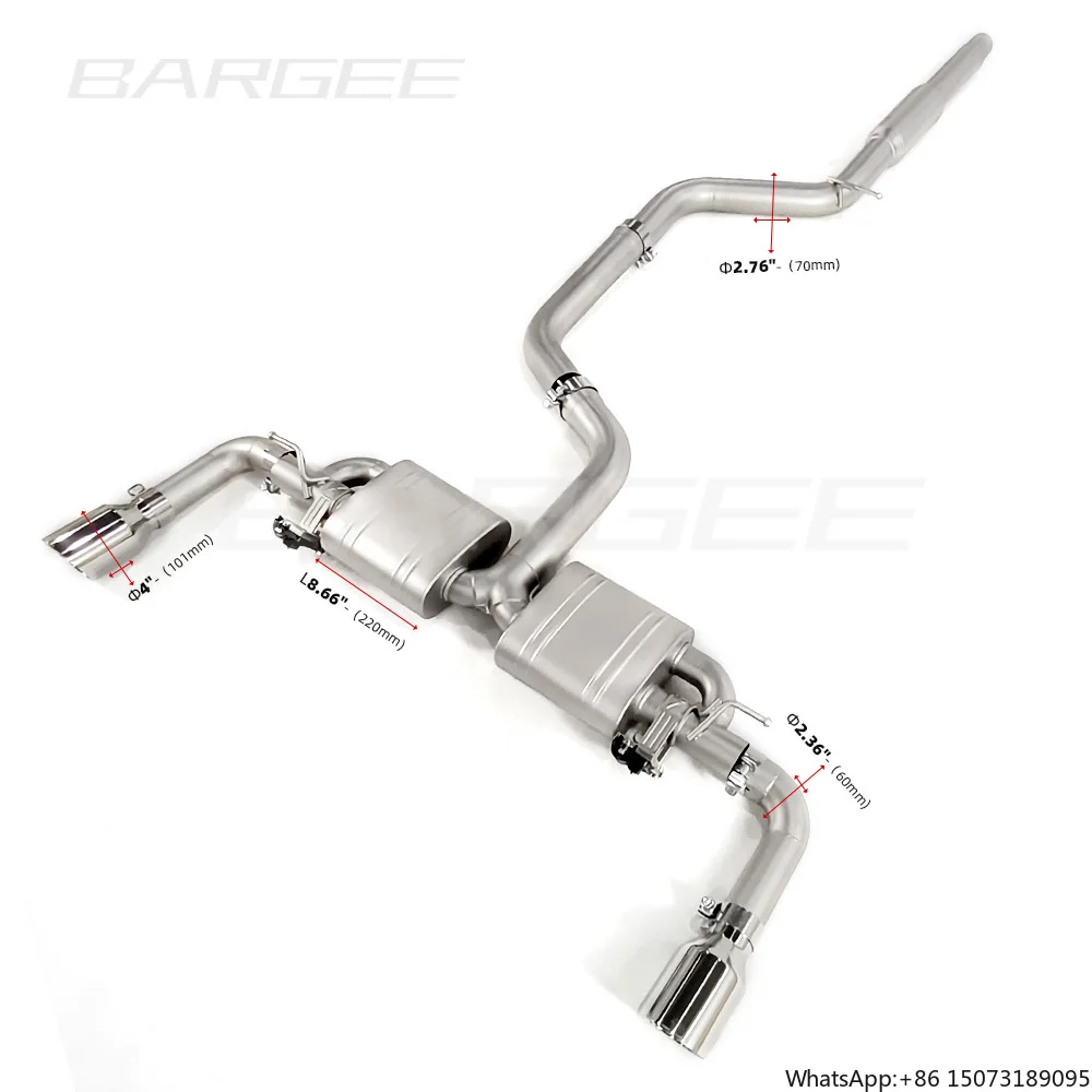 Выхлопная система Bargee Valvetronic EXHAUST CATBACK с глушителем и трубами для GTI MK8 2.0T 2020-UP
Выхлопная система Bargee Valvetronic EXHAUST CATBACK с глушителем и трубами для GTI MK8 2.0T 2020-UP
