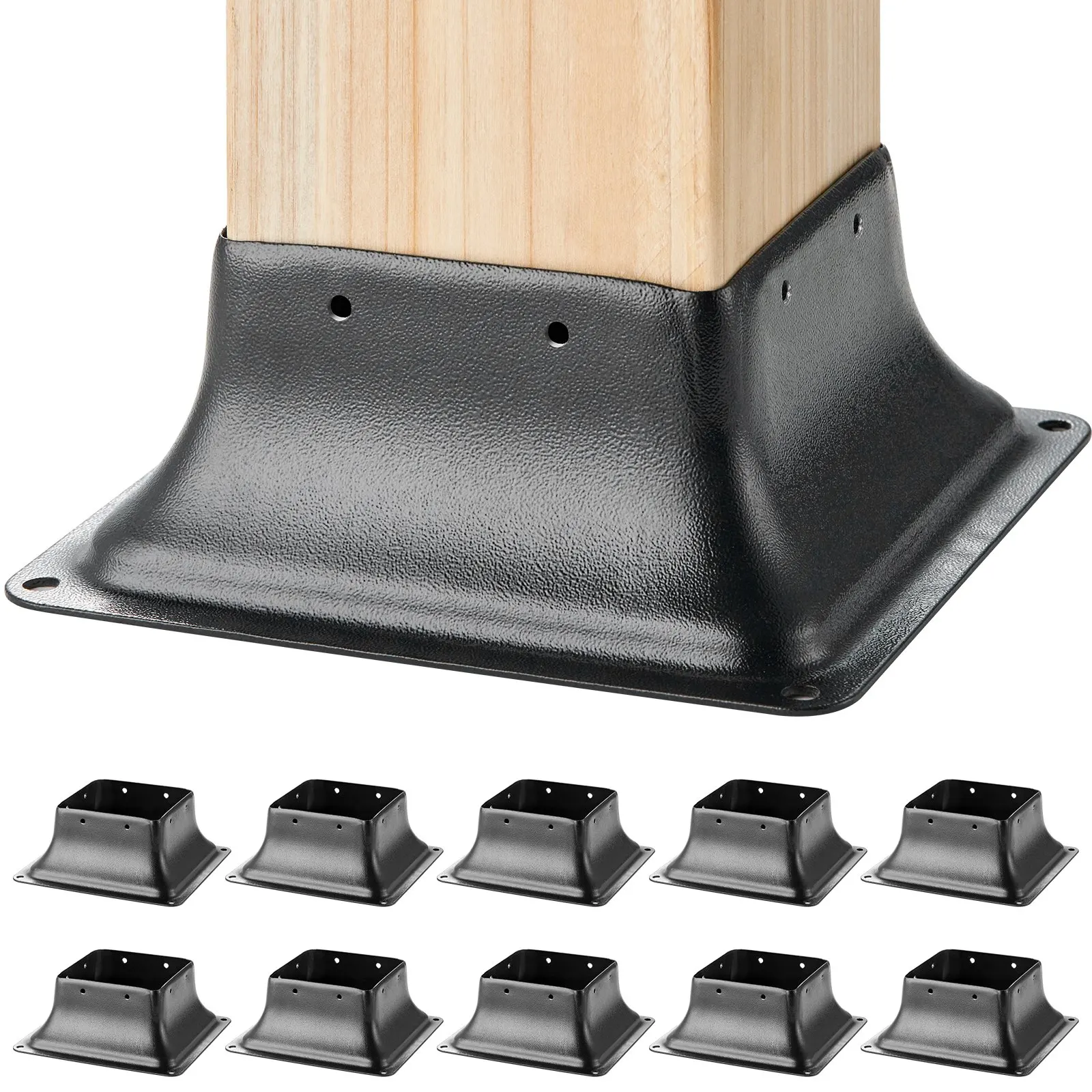 Post Base 4x4 10Pcs, Internal 3.6'x3.6' Heavy Duty Powder-Coated Steel Post Bracket Fit For Standard Wood Post Anchor, Decking
Post Base 4x4 10Pcs, Internal 3.6'x3.6' Heavy Duty Powder-Coated Steel Post Bracket Fit For Standard Wood Post Anchor, Decking