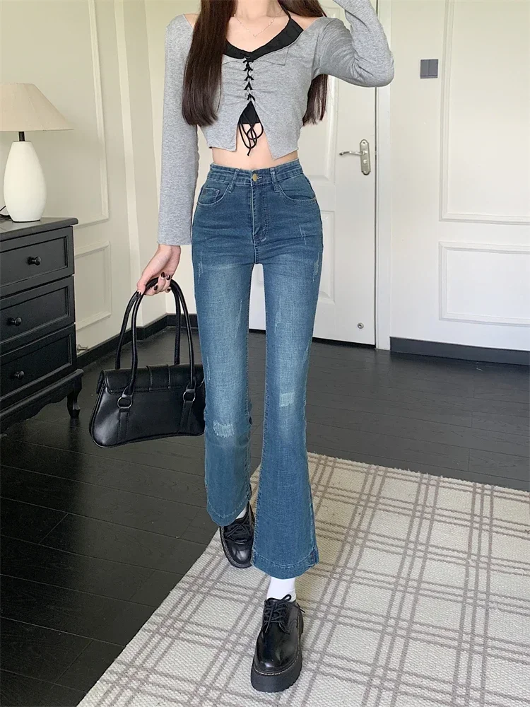 Girls Fashion High Waisted Jeans Woman Clothing Ladies Casual Streetwear Lim-Fit Denim Trousers Female Bell-bottoms Vy6280
Girls Fashion High Waisted Jeans Woman Clothing Ladies Casual Streetwear Lim-Fit Denim Trousers Female Bell-bottoms Vy6280